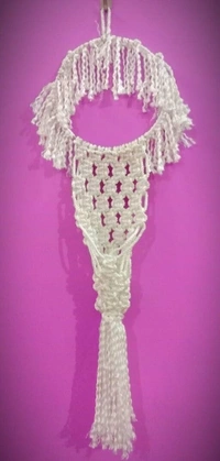 Handicraft Macrame  Thick knot Beads Festival off White  Wall Hanging/Wall Decor ForHome Office Toran -  Free Size, Cane,  Toran,  Pack of1